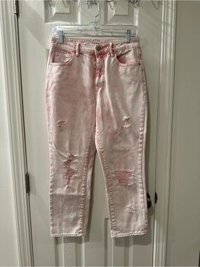 PacSun Pink Distressed Mom Jeans